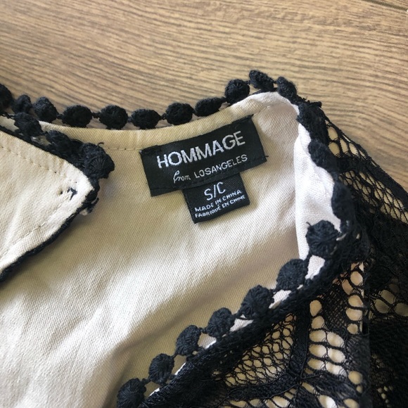 HOMMAGE from losangeles black floral lace sleeveless romper - Picture 6 of 7